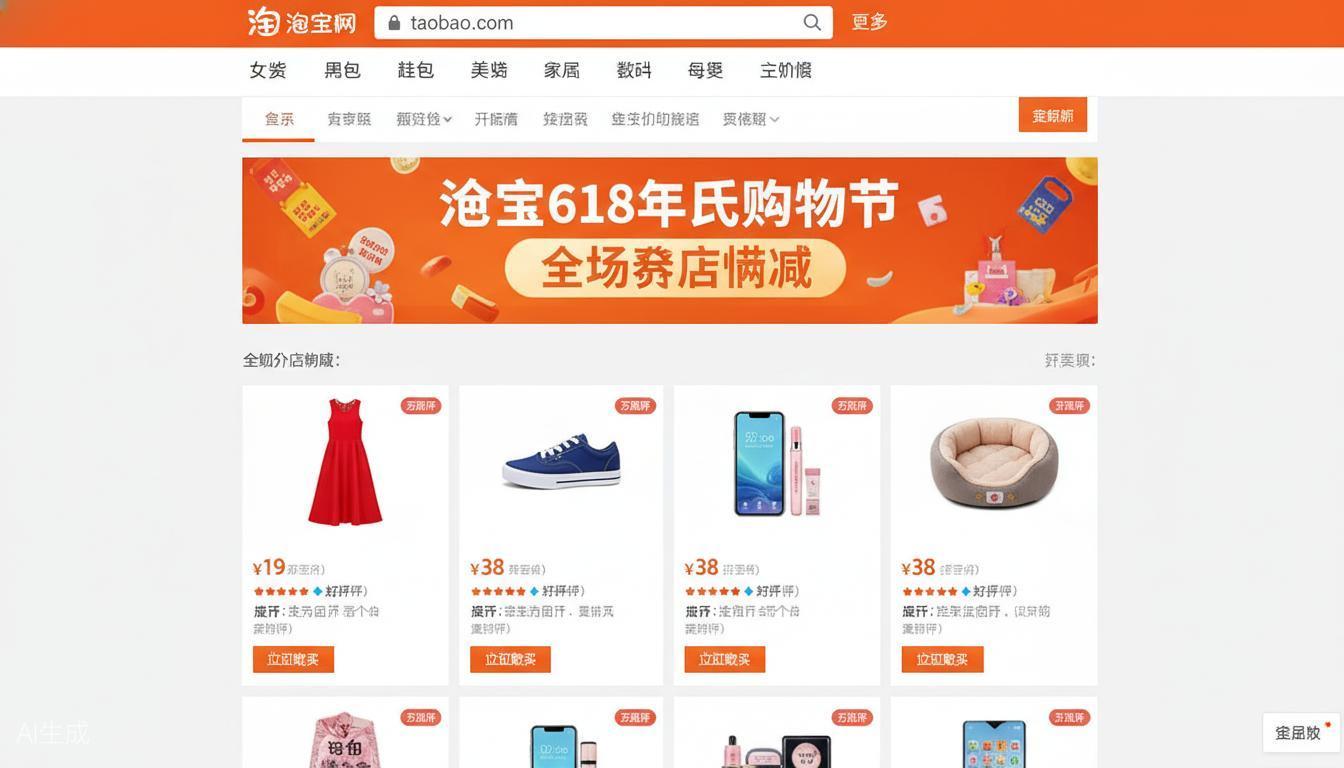 Taobao website homepage screenshot