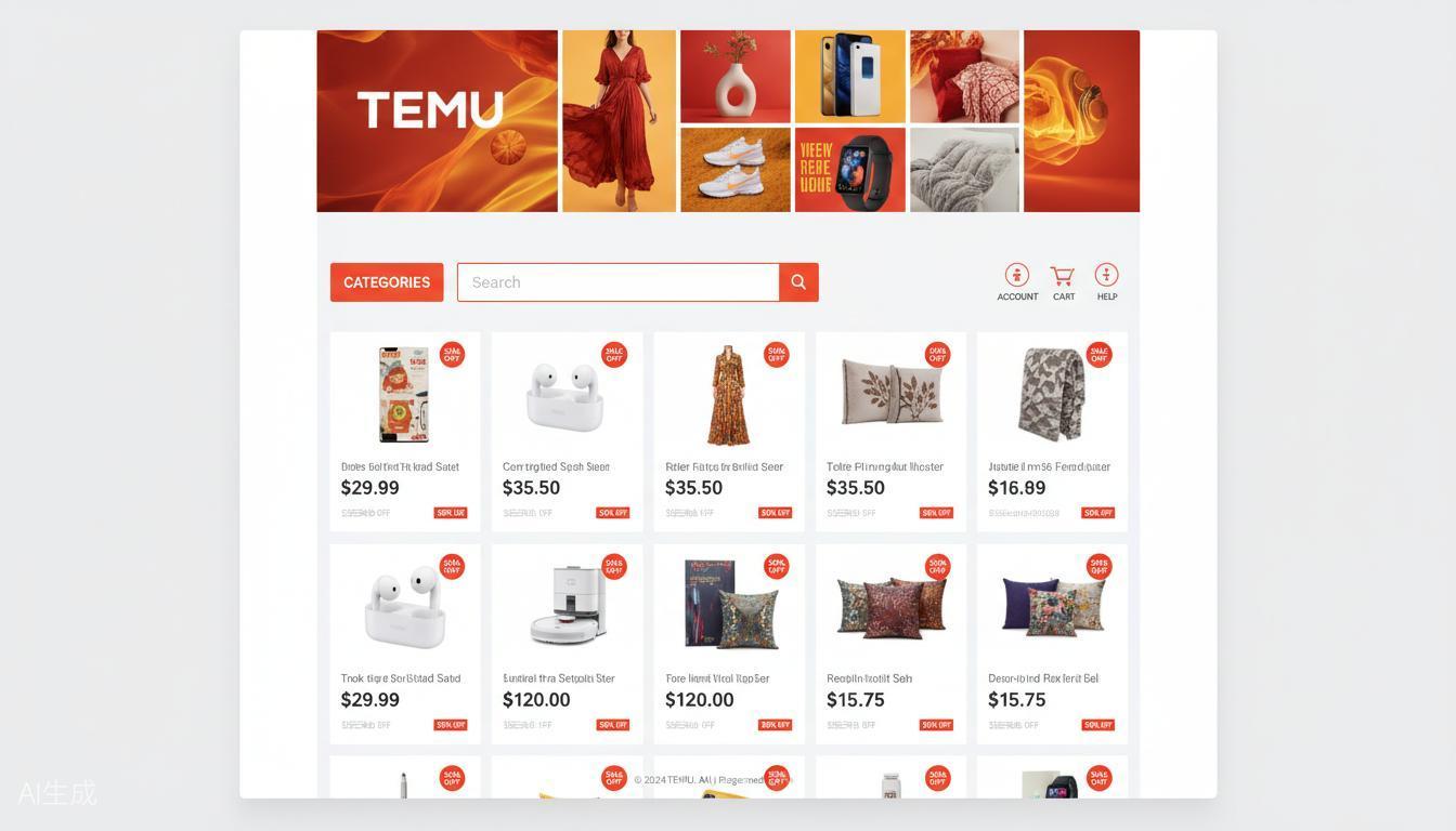 Temu website homepage screenshot